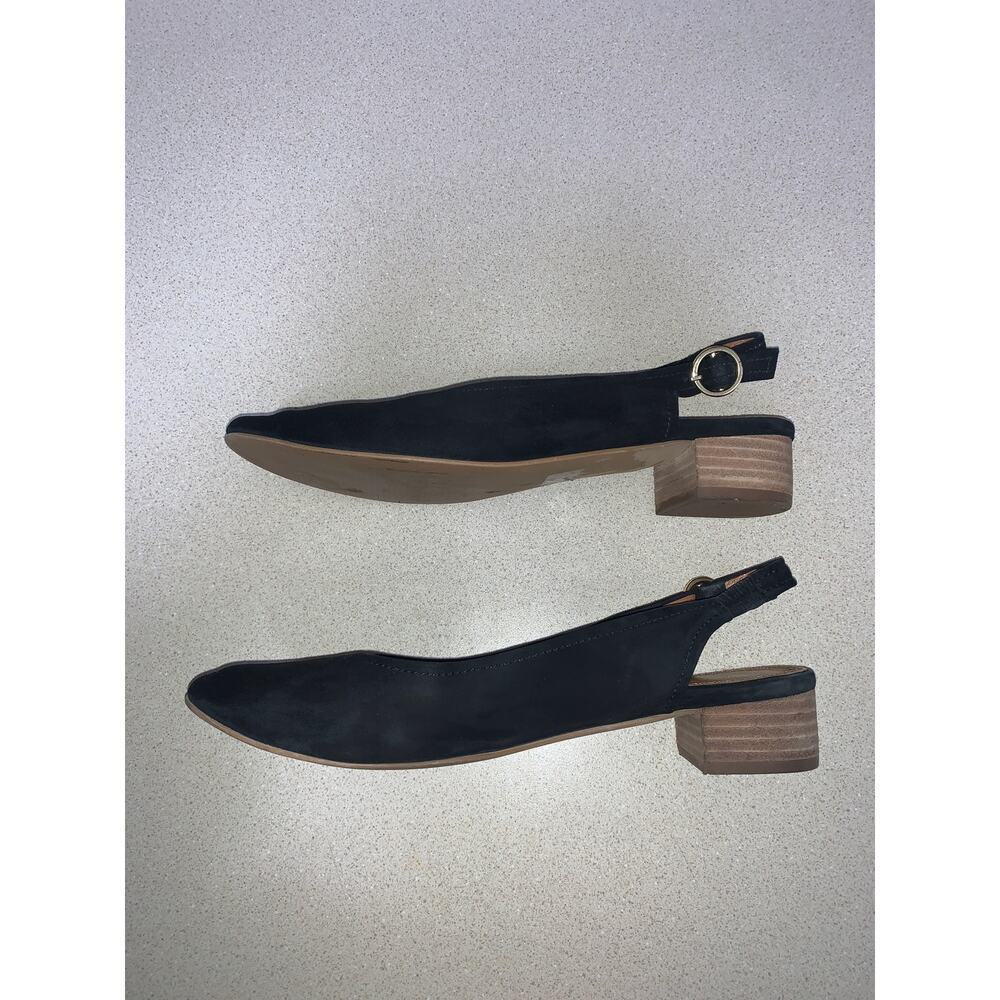 Anthropologie Seychelles Suede Sling Back Mules Black Size 8 - Picture 9 of 9